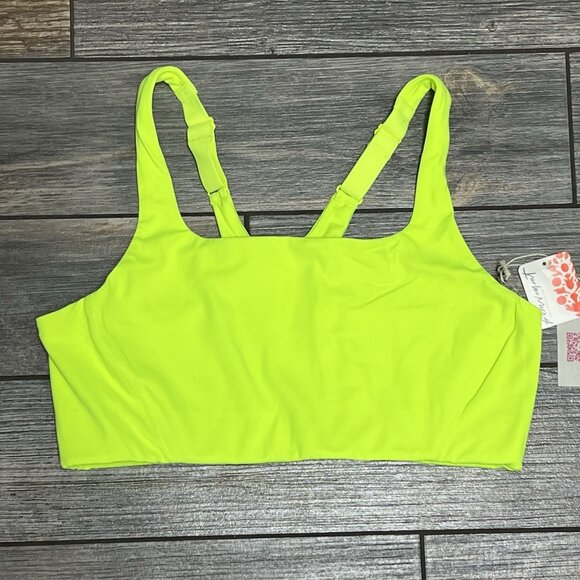 NWT $68 Free People X Hatch Maternity Square Neck Bra Size Medium Neon Yellow - Picture 3 of 15